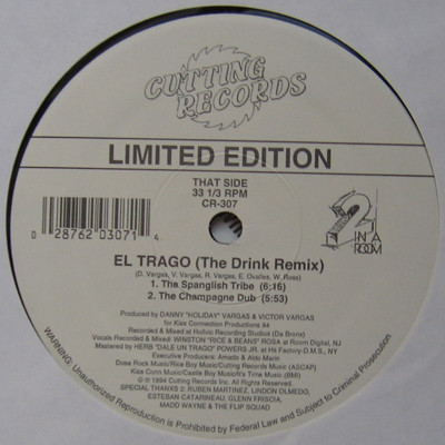 2 In A Room - El Trago (The Drink) (Remix) | Cutting Records (CR-307)
