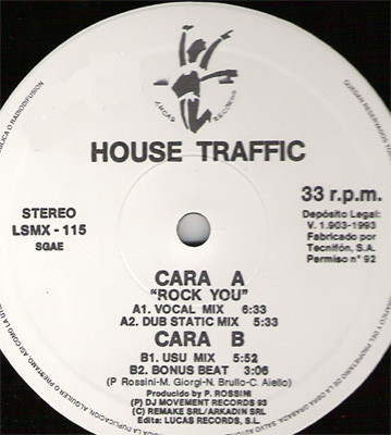 House Traffic - Rock You | Lucas Records (LSMX-115) - 2