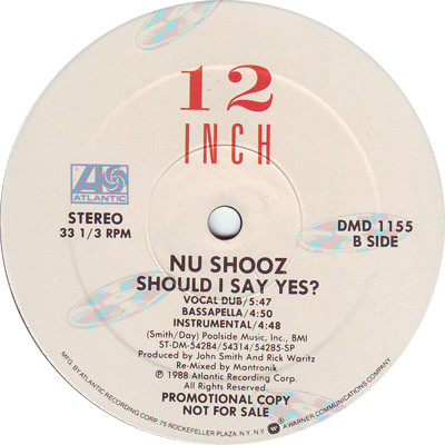 Nu Shooz - Should I Say Yes? | Atlantic (DMD 1155) - 3
