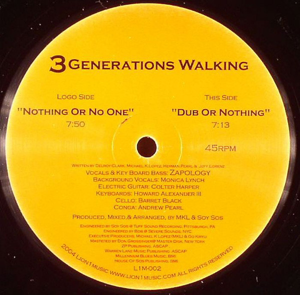 3 Generations Walking - Nothing Or No One | Lion1Music (L1M-002) - 2