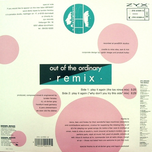 Out Of The Ordinary - Play It Again (Remix) | ZYX Records (ZYX 6199R-12) - 2 Out Of The Ordinary - Play It Again (Remix) | ZYX Records (ZYX 6199R-12) - 2