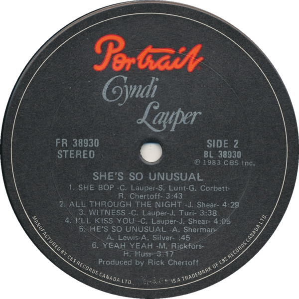 Cyndi Lauper - She's So Unusual | Portrait (FR 38930) - 4 Cyndi Lauper - She's So Unusual | Portrait (FR 38930) - 4
