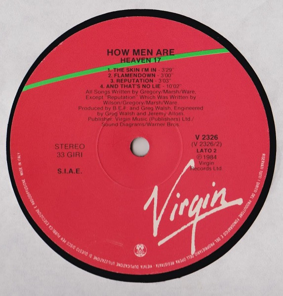 Heaven 17 - How Men Are | Virgin (V2326) - 4