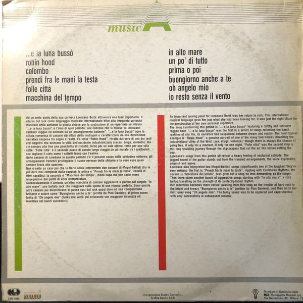 Loredana Bertè - E La Luna Bussò | CGD (LSM 1010) - 2 Loredana Bertè - E La Luna Bussò | CGD (LSM 1010) - 2
