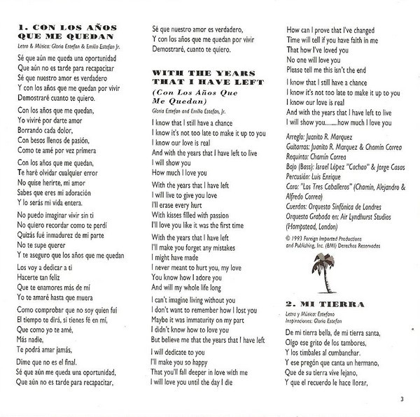 Gloria Estefan - Mi Tierra | Epic (EPC 473799 2) - 6