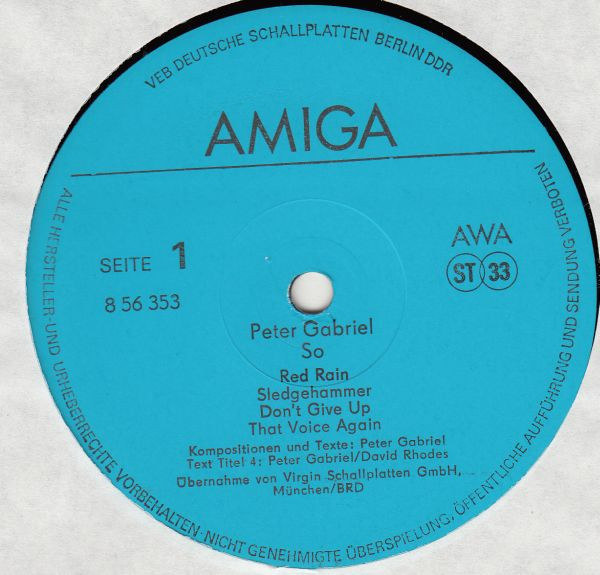 Peter Gabriel - So | AMIGA (8 56 353) - 3