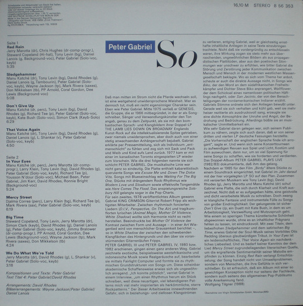 Peter Gabriel - So | AMIGA (8 56 353) - 2