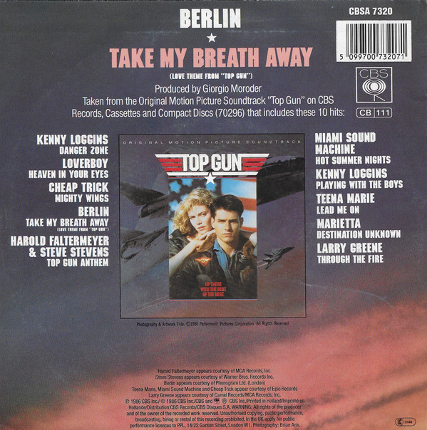 Berlin - Take My Breath Away (Love Theme From "Top Gun") | CBS (CBSA 7320) - 2