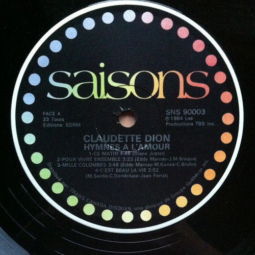 Claudette Dion - Hymnes À L'amour | Saisons (SNS 90003) - 3