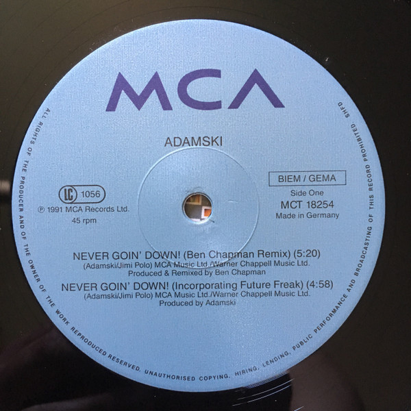 Adamski + Jimi Polo - Never Goin' Down! | MCA Records (MCT 18254) - 3 Adamski + Jimi Polo - Never Goin' Down! | MCA Records (MCT 18254) - 3