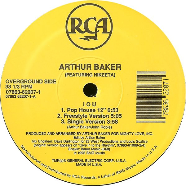 Arthur Baker  &  Nikeeta - I O U | RCA (07863-62207-1) - 3