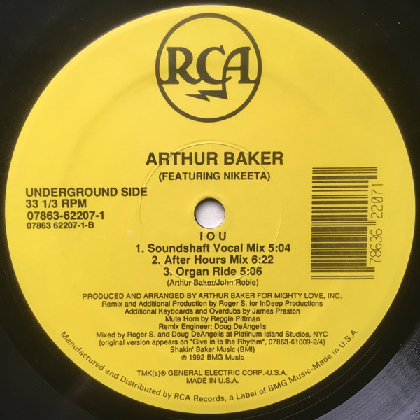 Arthur Baker  &  Nikeeta - I O U | RCA (07863-62207-1) - 4