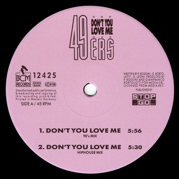 49ers - Don't You Love Me | BCM Records (BCM 12425) - 3