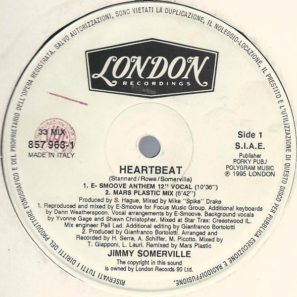 Jimmy Somerville - Heartbeat | London Records (857 963-1) - main