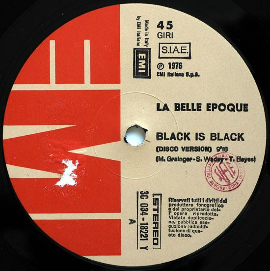 Belle Epoque - Black Is Black (Disco Version) | EMI (3C 034-18221 Y)