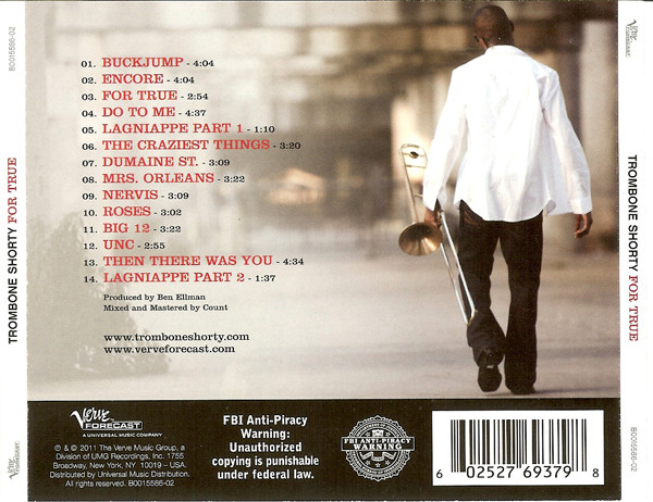 Trombone Shorty - For True | Verve Forecast (B0015586-02) - 2 Trombone Shorty - For True | Verve Forecast (B0015586-02) - 2