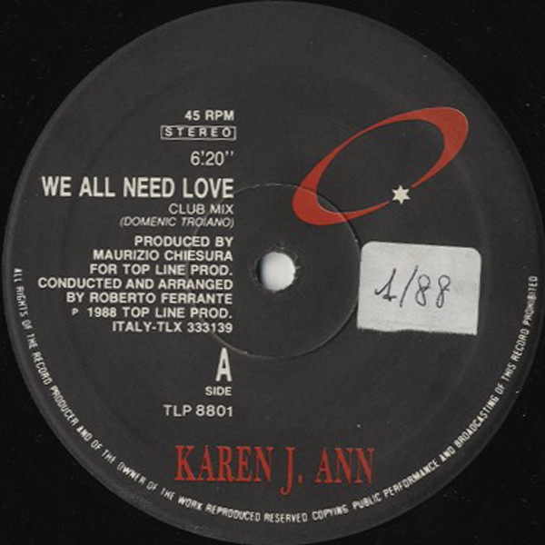 Karen J. Ann - We All Need Love | Top Line Productions (TLP 8801) - main