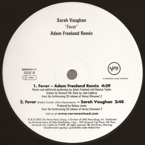 Sarah Vaughan - Fever | Verve Records (B0004331-11) - 2 Sarah Vaughan - Fever | Verve Records (B0004331-11) - 2