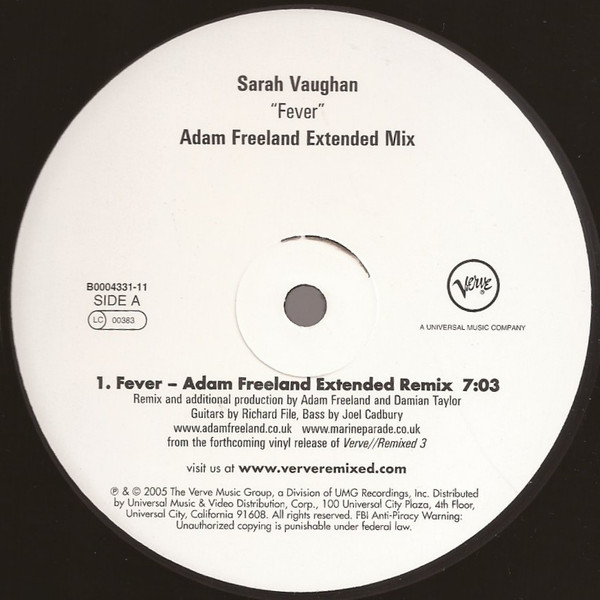 Sarah Vaughan - Fever | Verve Records (B0004331-11) - main Sarah Vaughan - Fever | Verve Records (B0004331-11) - main