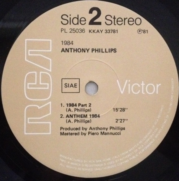Anthony Phillips - 1984 | RCA (PL 25036) - 4