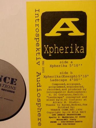 Introspektiv Audiosphere - Xpherika | Trance Communications Records (TRC 2001) - main Introspektiv Audiosphere - Xpherika | Trance Communications Records (TRC 2001) - main