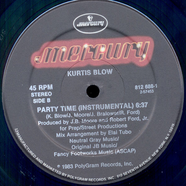 Kurtis Blow - Party Time | Mercury (812 688-1) - 2