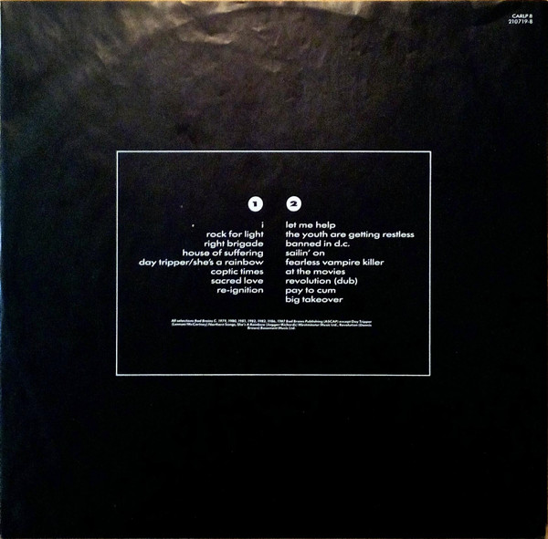 Bad Brains - The Youth Are Getting Restless (Live At The Paradiso, Amsterdam 1987) | Caroline Records (CARLP8) - 6