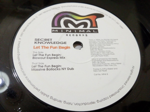 Secret Knowledge - Let The Fun Begin | Minimal Records (MINX 8) - 2 Secret Knowledge - Let The Fun Begin | Minimal Records (MINX 8) - 2