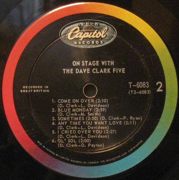 Dave Clark Five - On Stage With The Dave Clark Five | Capitol Records (T6083) - 4 Dave Clark Five - On Stage With The Dave Clark Five | Capitol Records (T6083) - 4