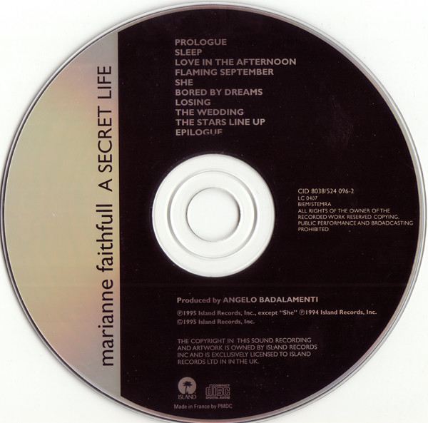 Marianne Faithfull - A Secret Life | Island Records (524 096-2) - 3