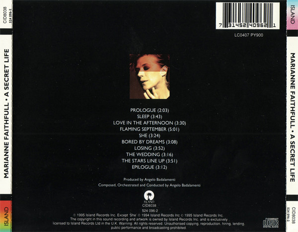Marianne Faithfull - A Secret Life | Island Records (524 096-2) - 2