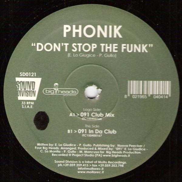Phonik - Don't Stop The Funk | Sound Division (SD0121) - main