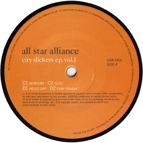 Various - All Star Alliance - City Slickers EP Vol. 1 | STIR15 Recordings (STiR-1516) - 5 Various - All Star Alliance - City Slickers EP Vol. 1 | STIR15 Recordings (STiR-1516) - 5