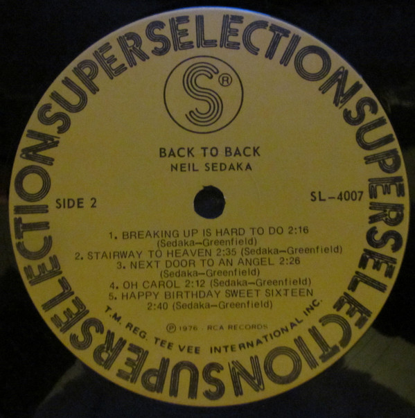 Paul Anka / Neil Sedaka - Back To Back | RCA (SL4007) - 4 Paul Anka / Neil Sedaka - Back To Back | RCA (SL4007) - 4