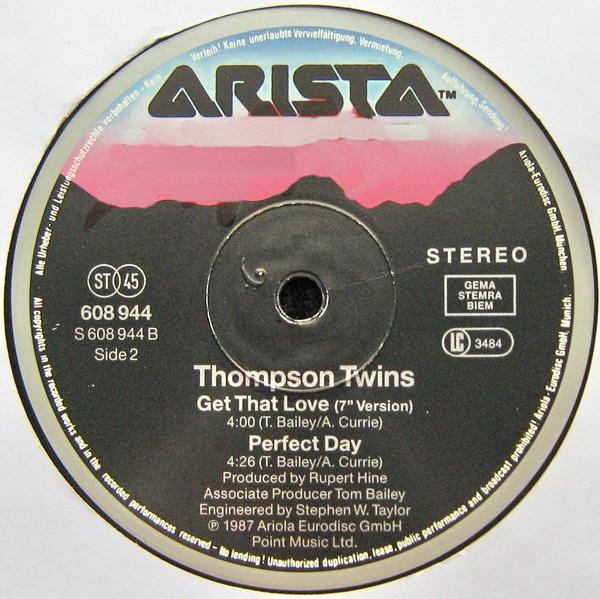 Thompson Twins - Get That Love | Arista (608 944) - 4 Thompson Twins - Get That Love | Arista (608 944) - 4