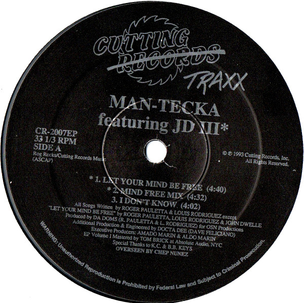 Man-Tecka Featuring JD III - Man-Tecka EP Vol 1 | Cutting Traxx (CR-2007EP) - main Man-Tecka Featuring JD III - Man-Tecka EP Vol 1 | Cutting Traxx (CR-2007EP) - main