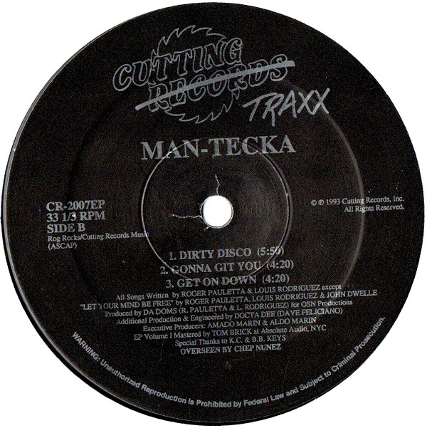 Man-Tecka Featuring JD III - Man-Tecka EP Vol 1 | Cutting Traxx (CR-2007EP) - 2 Man-Tecka Featuring JD III - Man-Tecka EP Vol 1 | Cutting Traxx (CR-2007EP) - 2