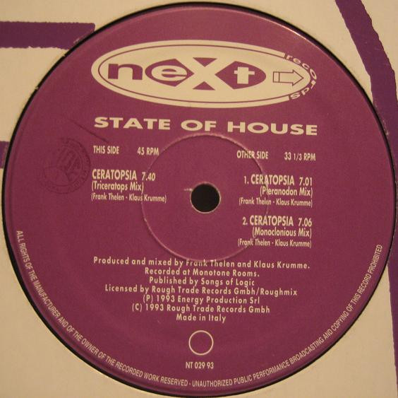 State Of House - Ceratopsia | Next Records (NT 029 93) - main State Of House - Ceratopsia | Next Records (NT 029 93) - main