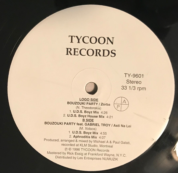 Bouzouki Party - Zorba / Asti Na Lei | Tycoon Records (TY-9601)