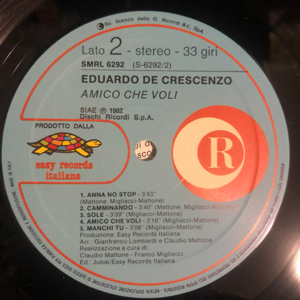 Eduardo De Crescenzo - Amico Che Voli | Ricordi (SMRL 6292) - 4