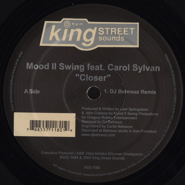 Mood II Swing Feat. Carole Sylvan - Closer (Remixed By Behrouz) | BPM King Street Sounds (KSS 1180) - 2 Mood II Swing Feat. Carole Sylvan - Closer (Remixed By Behrouz) | BPM King Street Sounds (KSS 1180) - 2