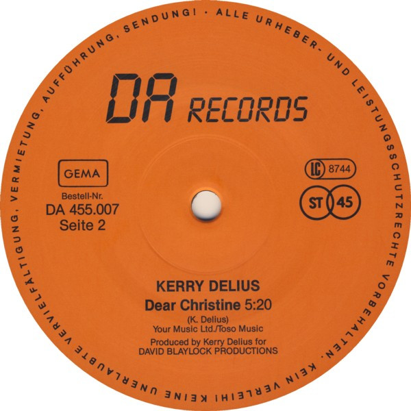 Kerry Delius - They Say It's Gonna Rain (Extended Re-Mix) / Dear Christine | DA Records (DA 455.007) - 4