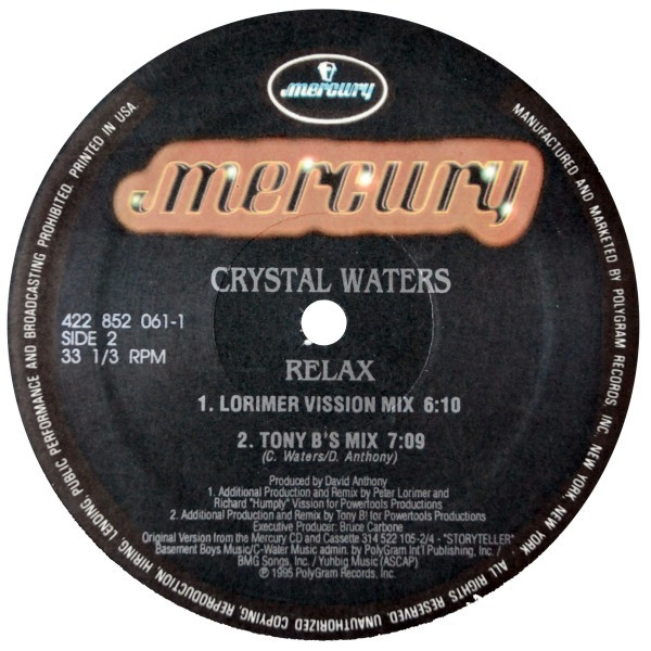 Crystal Waters - Relax | Mercury (422 852 061-1) - 4 Crystal Waters - Relax | Mercury (422 852 061-1) - 4