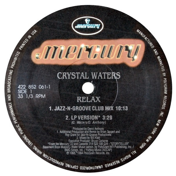 Crystal Waters - Relax | Mercury (422 852 061-1) - 3 Crystal Waters - Relax | Mercury (422 852 061-1) - 3