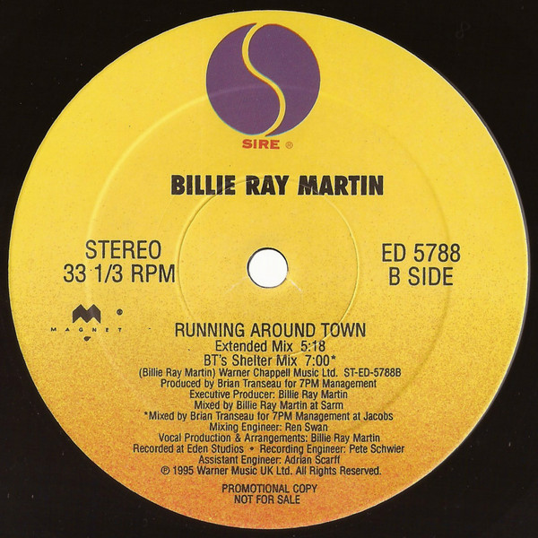 BillieRayMartin - Running Around Town | Sire (ED-5788) - 3
