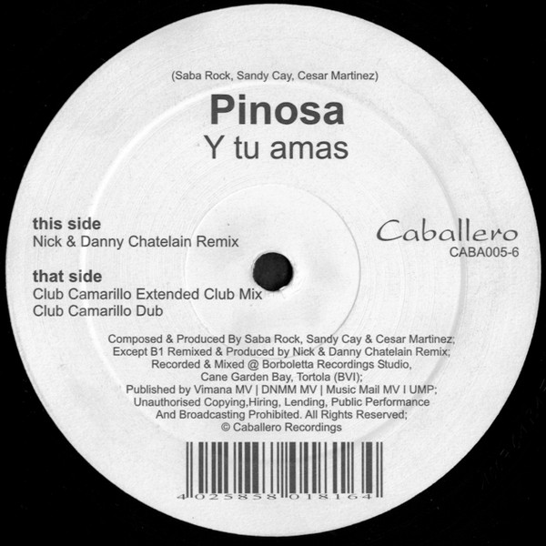 Mario Pinosa - Y Tu Amas | Caballero Recordings (CABA005-6)