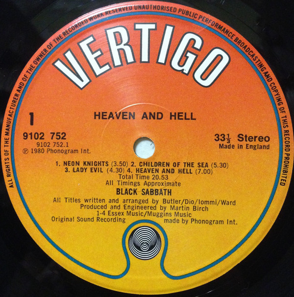 Black Sabbath - Heaven And Hell | Vertigo (9102 752) - 3