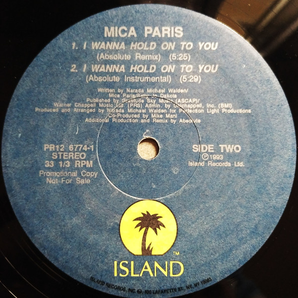 Mica Paris - I Wanna Hold On To You | Island Records (PR12 6774-1) - 4