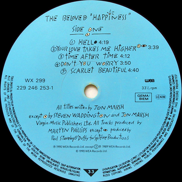 The Beloved - Happiness | WEA (WX 299) - 5 The Beloved - Happiness | WEA (WX 299) - 5