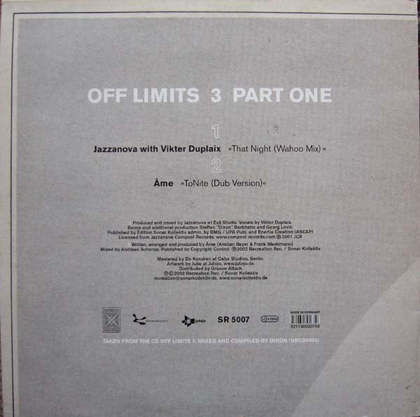 Various - Off Limits 3 Part One | Recreation Recordings (SR 5007) - 2